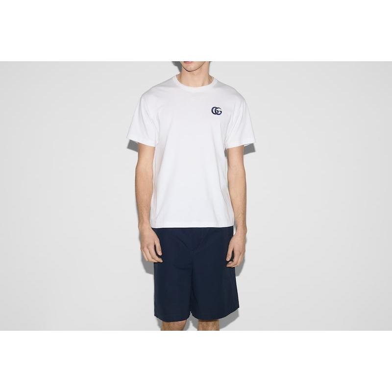 GUCCI（グッチ） メンズ コットンジャージー Tシャツ【ホワイト