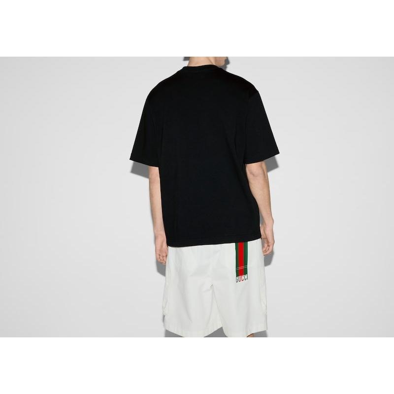 グッチ GUCCI メンズ プリント コットンジャージー Tシャツ【ダークブルー 】【送料無料】【正規品】の画像