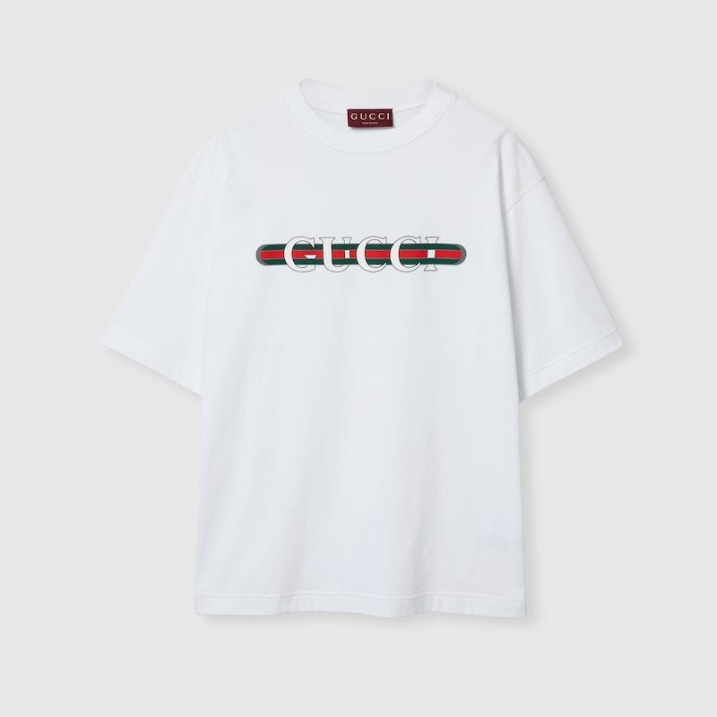 GUCCI（グッチ） メンズ プリント コットンジャージー Tシャツ