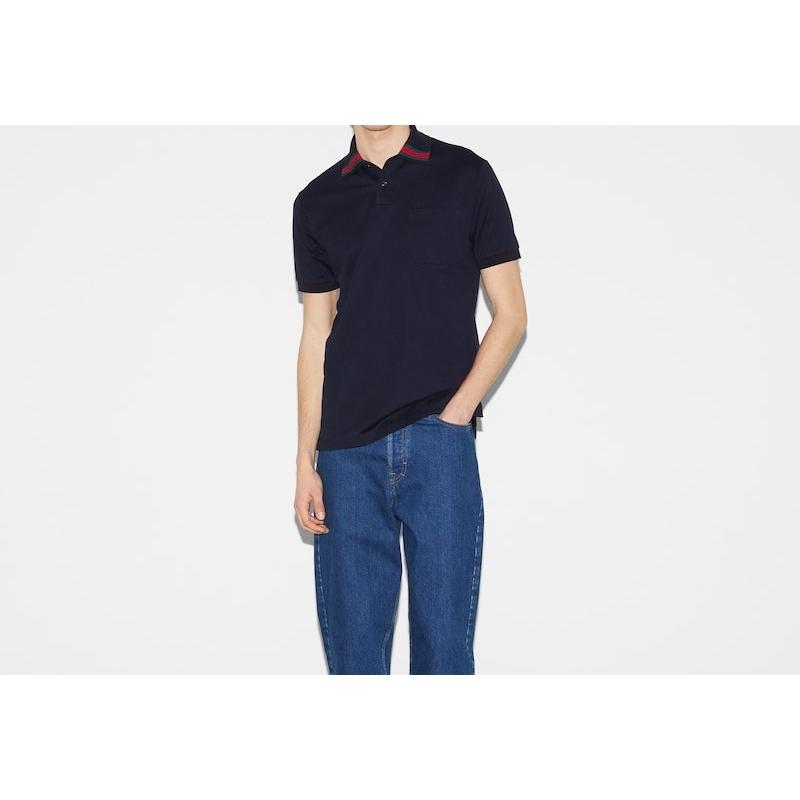 GUCCI ストライプ ポロシャツ GUCCI】グッチ『ウェブ ストライプ コットン ポロシャツ sizeXS