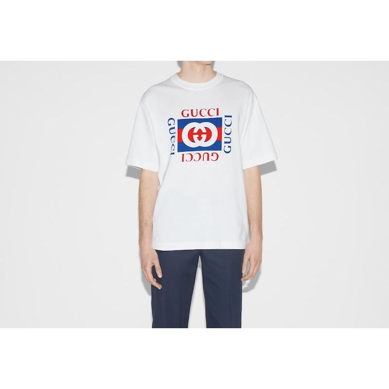 グッチ GUCCI メンズ GUCCI プリント コットンジャージー Tシャツ【ホワイト 】【送料無料】【正規品】の画像