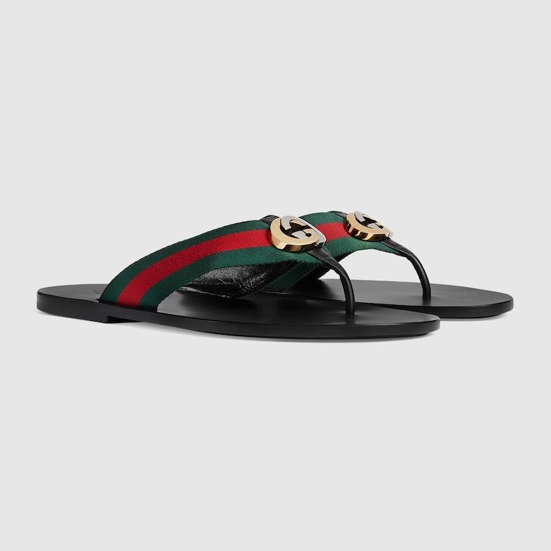 GUCCI（グッチ） メンズ ウェブ付き トングサンダル【 - 】【送料無料 