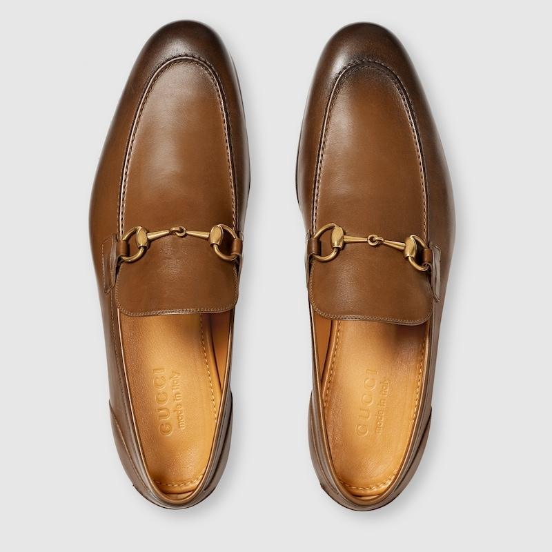 グッチ GUCCI メンズ ヨルダーン レザー ローファー【ブラウン レザー 】【送料無料】【正規品】の画像