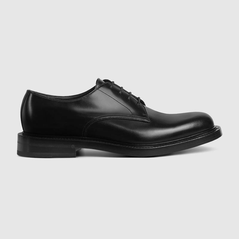 新品！GUCCI ブラック レースアップシューズ 38 GUCCI（グッチ） メンズ レースアップシューズ【 - 】【送料無料