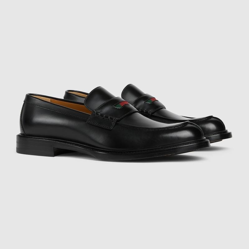 GUCCI（グッチ） メンズ ウェブ ストライプ付き ローファー