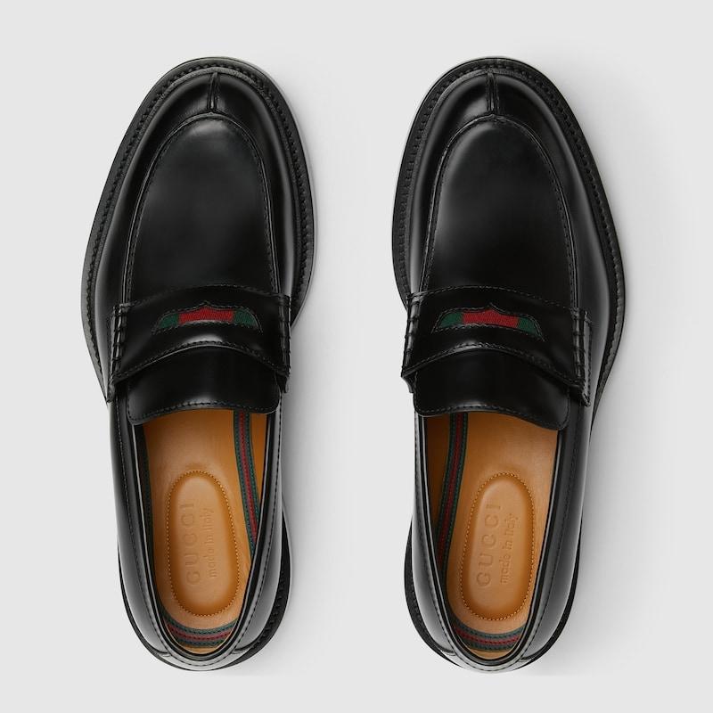 GUCCI（グッチ） メンズ ウェブ ストライプ付き ローファー