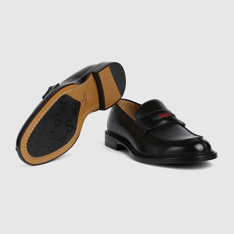 GUCCI（グッチ） メンズ ウェブ ストライプ付き ローファー
