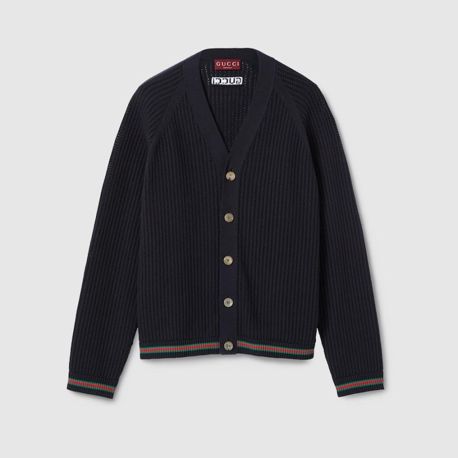 GUCCI（グッチ） メンズ ウェブ ストライプ付き コットンジャージー