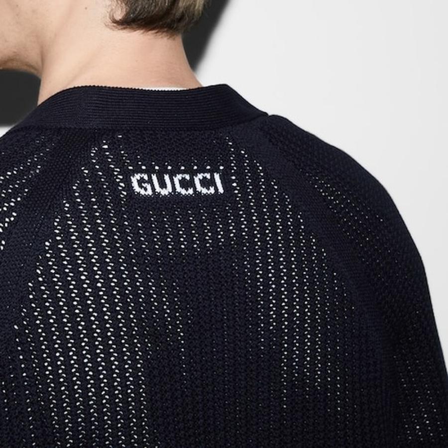 GUCCI（グッチ） メンズ ウェブ ストライプ付き コットンジャージー 
