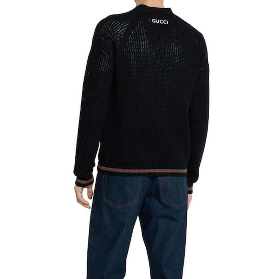GUCCI（グッチ） メンズ ウェブ ストライプ付き コットンニット