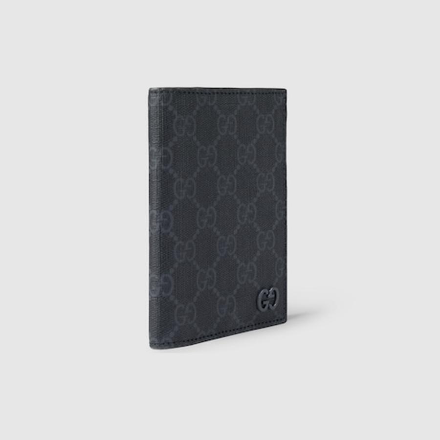 グッチ GUCCI メンズ グレー インテリア付き GG パスポートケース【ブラック GGスプリーム キャンバス 】【送料無料】【正規品】の画像