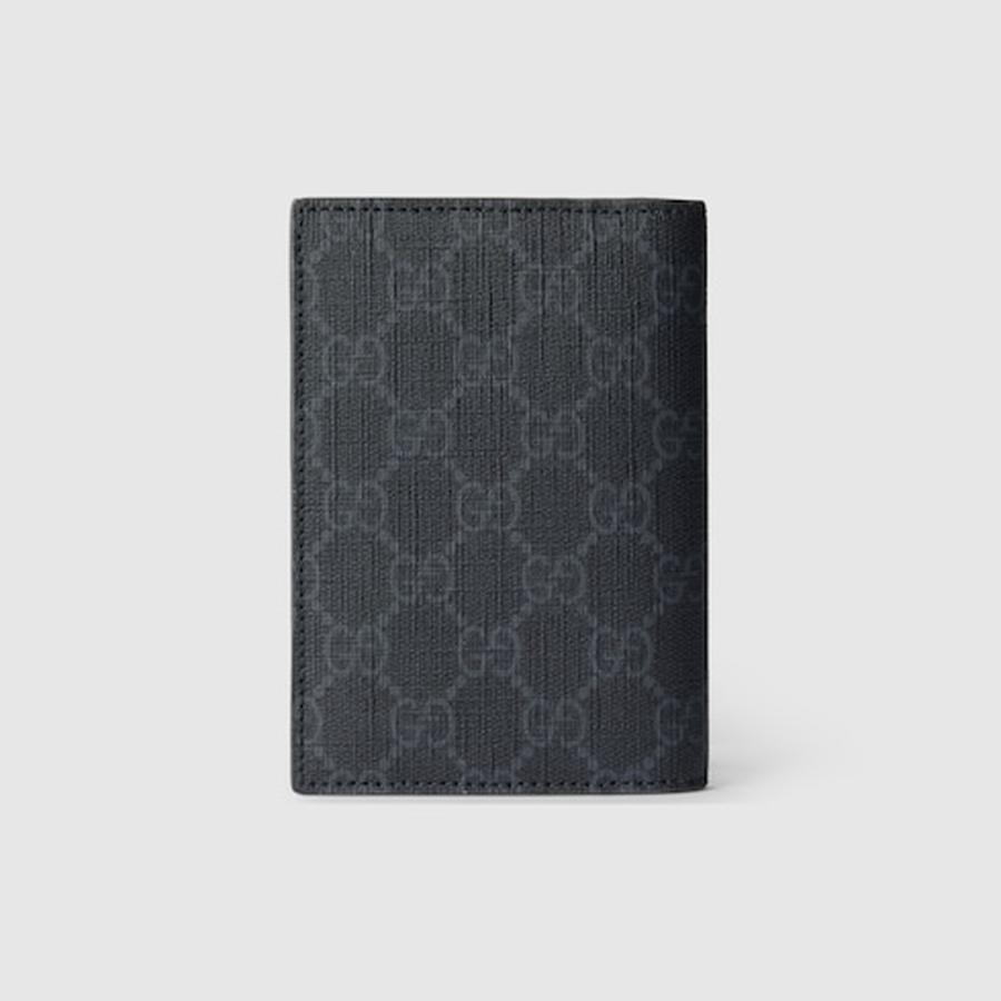 グッチ GUCCI メンズ グレー インテリア付き GG パスポートケース【ブラック GGスプリーム キャンバス 】【送料無料】【正規品】の画像