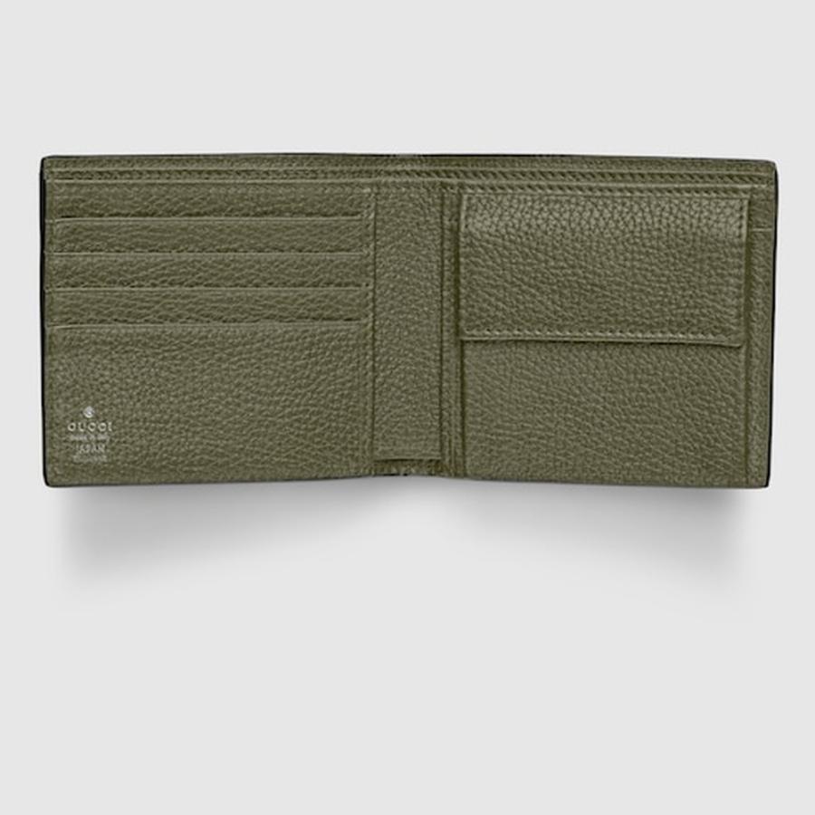 グッチ GUCCI メンズ ロゴコインウォレット 財布 グリーン インテリア【ブラック レザー 】【送料無料】【正規品】の画像
