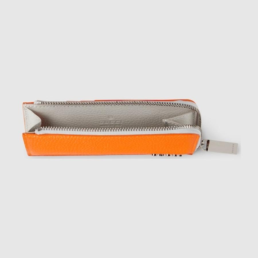 グッチ GUCCI メンズ バイカラー ジップ カードケース【オレンジ レザー 】【送料無料】【正規品】の画像