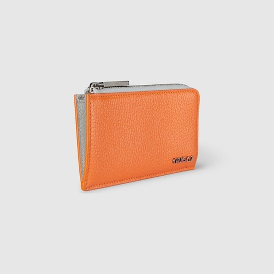 グッチ GUCCI メンズ バイカラー ジップ カードケース【オレンジ レザー 】【送料無料】【正規品】の画像