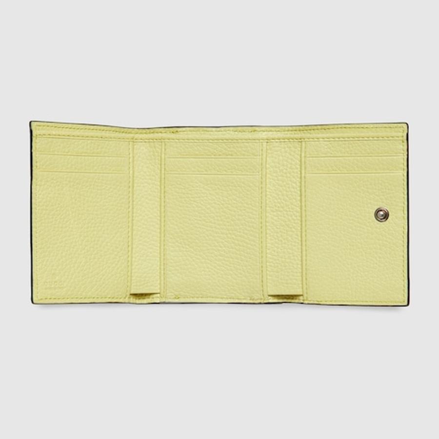 グッチ GUCCI メンズ GUCCI ロゴ 三つ折りウォレット 財布【ライムグリーン レザー 】【送料無料】【正規品】の画像