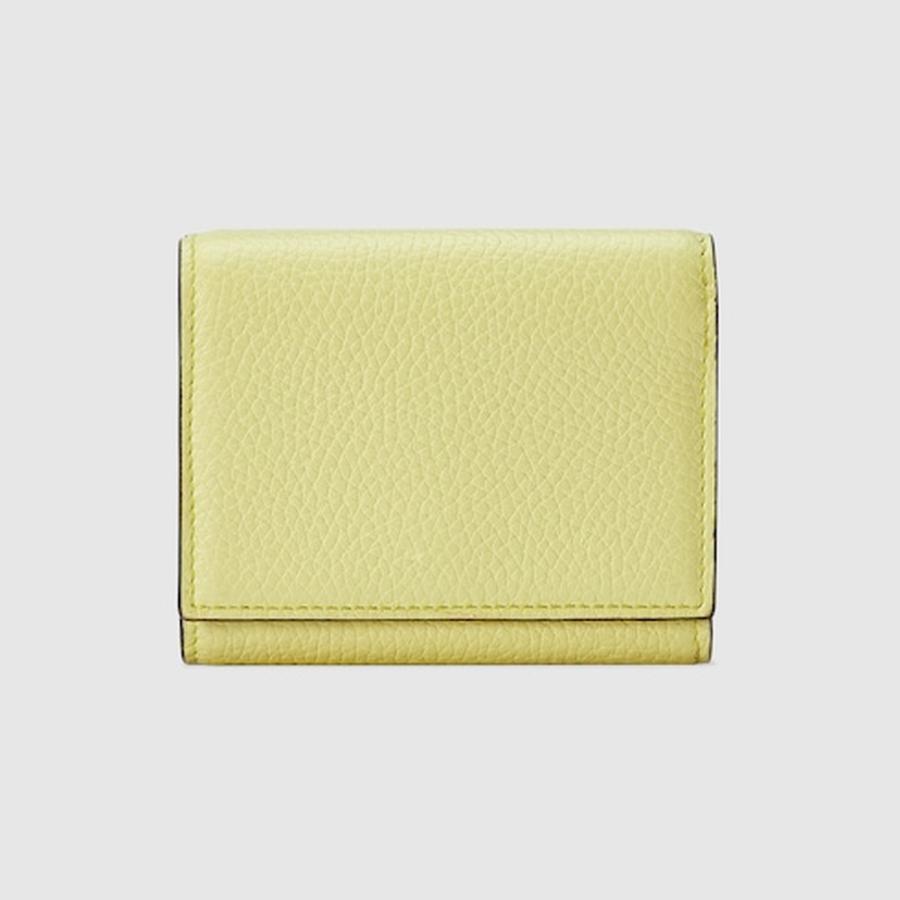 グッチ GUCCI メンズ GUCCI ロゴ 三つ折りウォレット 財布【ライムグリーン レザー 】【送料無料】【正規品】の画像