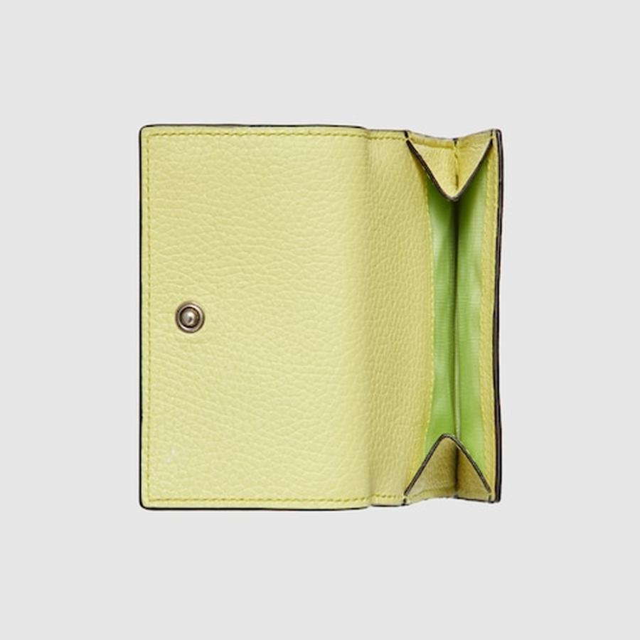 グッチ GUCCI メンズ GUCCI ロゴ 三つ折りウォレット 財布【ライムグリーン レザー 】【送料無料】【正規品】の画像