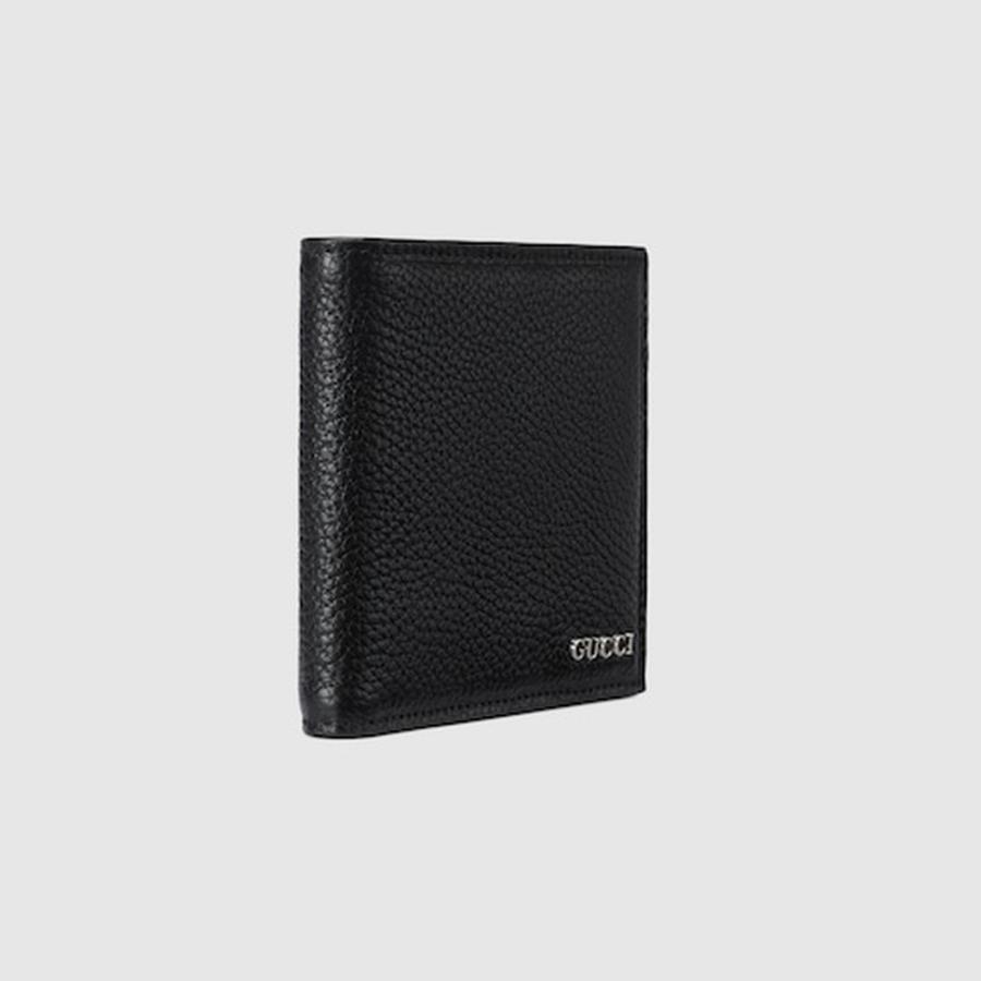グッチ GUCCI メンズ GUCCI ロゴ 二つ折りウォレット 財布【ブラック レザー 】【送料無料】【正規品】の画像