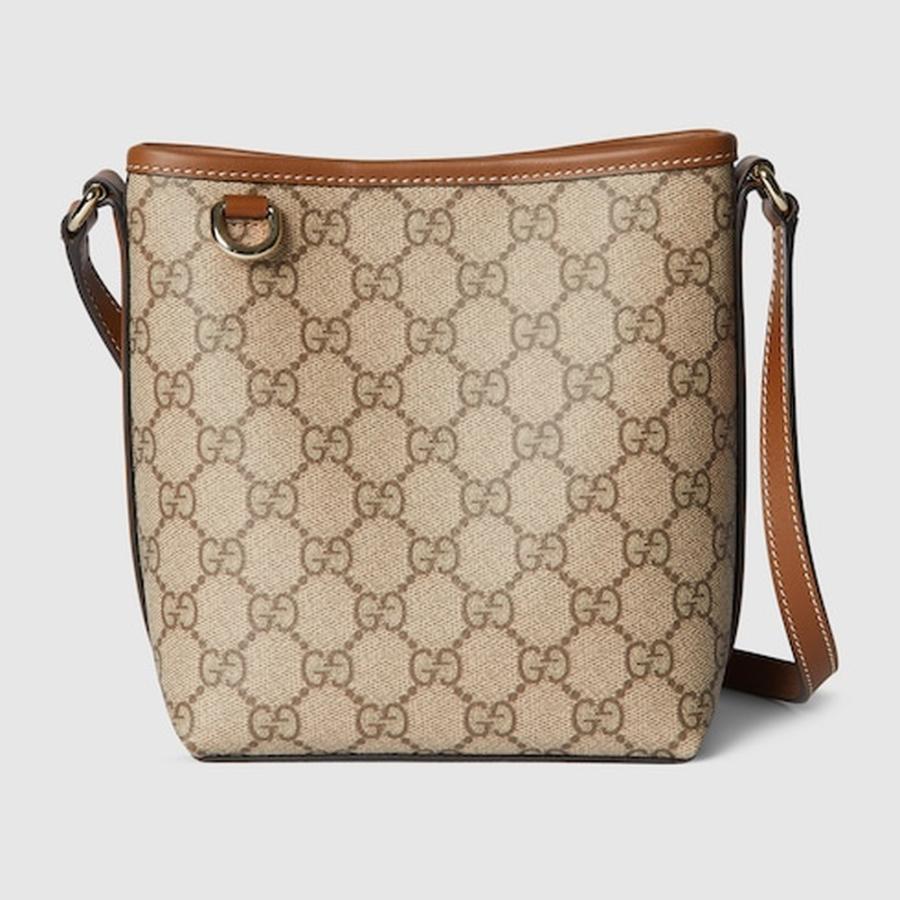 GUCCI バケットバッグ ベージュ/ブラウン GUCCI（グッチ） レディース 〔GGエンブレム〕ナノ バケットバッグ