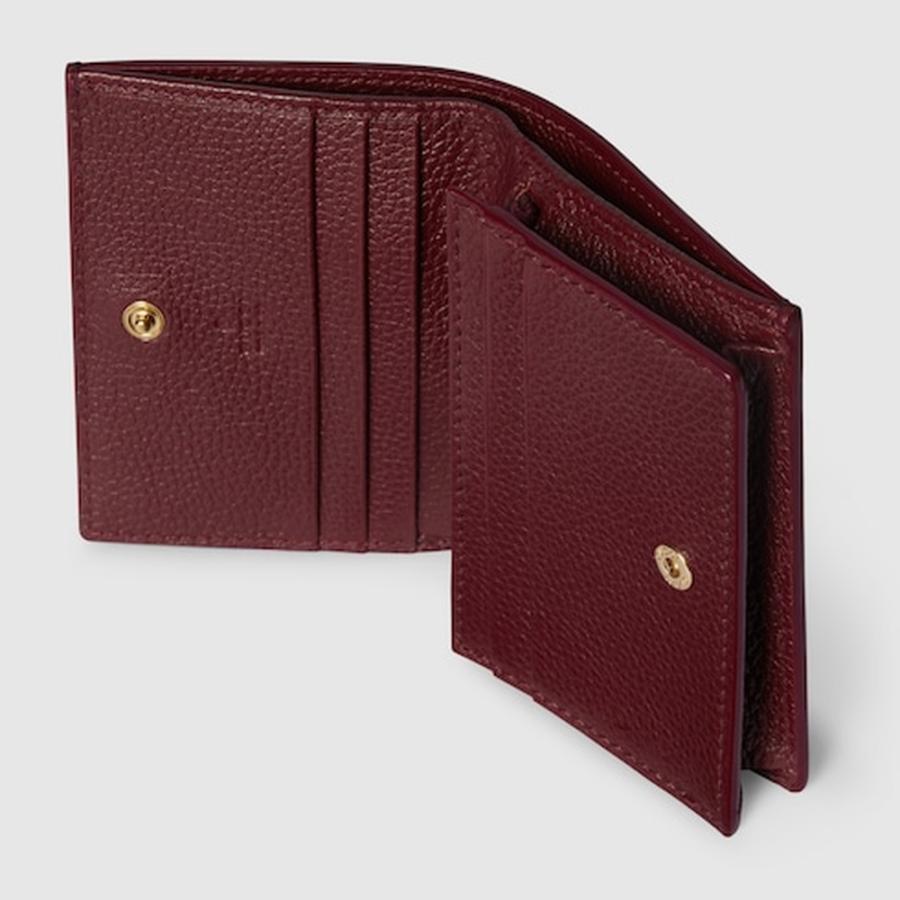 グッチ GUCCI レディース ダブルG バイカラー スモールウォレット 財布【ブラック＆レッド レザー 】【送料無料】【正規品】の画像
