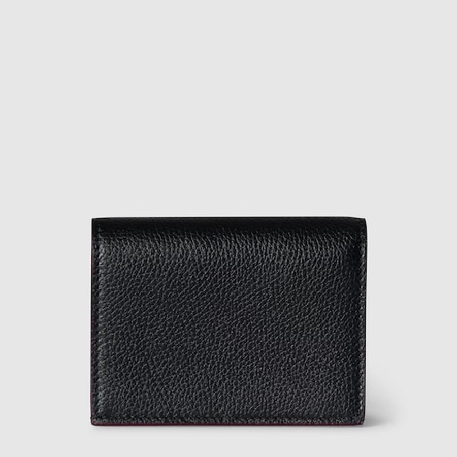 グッチ GUCCI レディース ダブルG バイカラー スモールウォレット 財布【ブラック＆レッド レザー 】【送料無料】【正規品】の画像