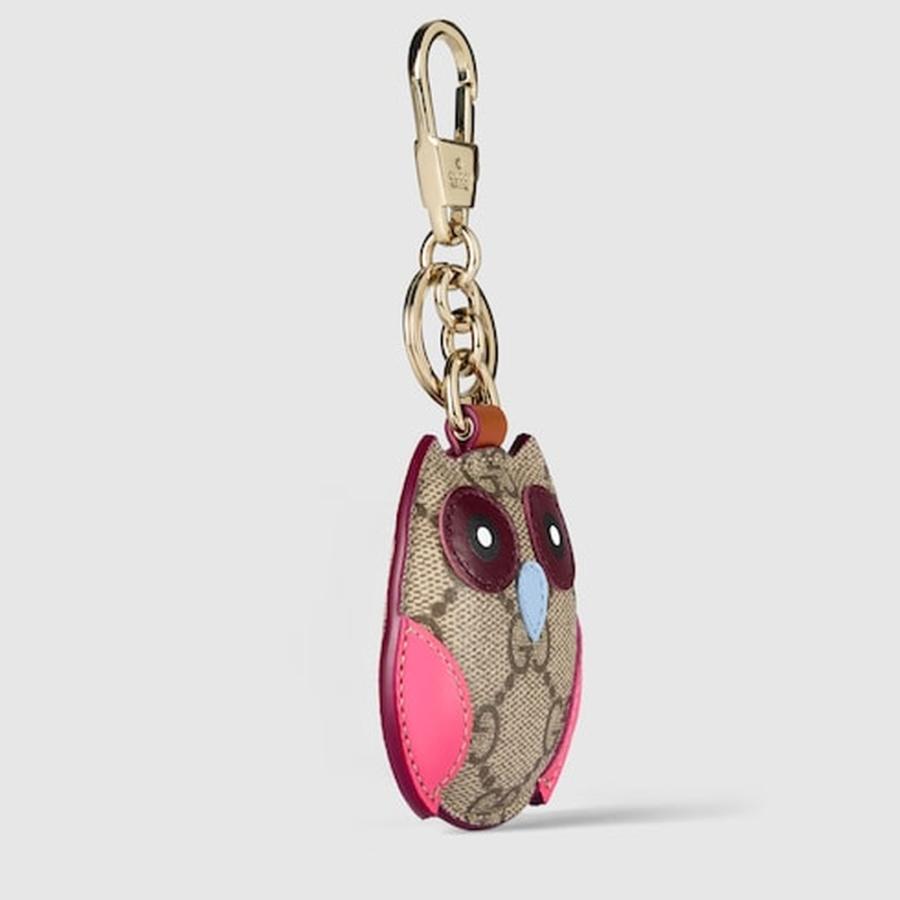グッチ GUCCI レディース オウル（ふくろう）シェイプ バッグ チャーム【ベージュ＆ダークブラウン キャンバス 】【送料無料】【正規品】の画像