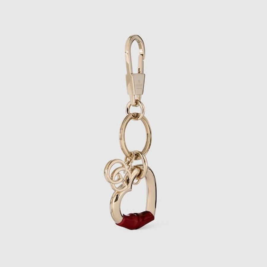 グッチ GUCCI レディース ハートシェイプ キーチェーン【グッチ ロッソ アンコーラ（深い赤）ラッカー 】【送料無料】【正規品】の画像