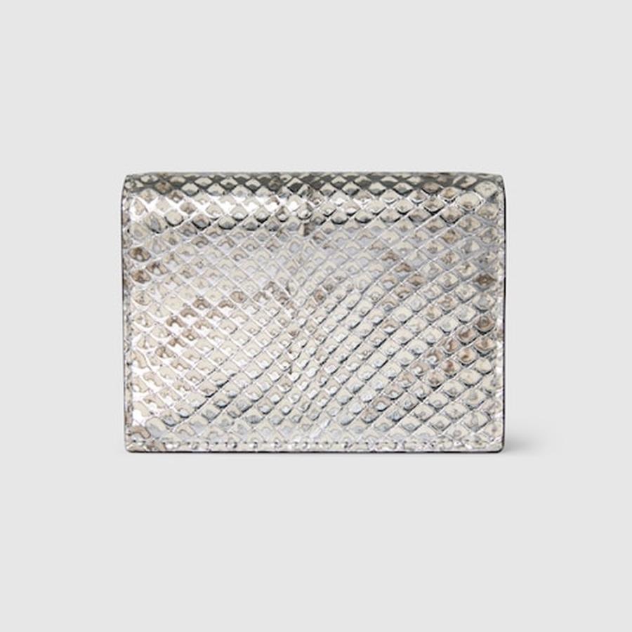 グッチ GUCCI レディース ダブルG パイソン スモールウォレット 財布【メタリックシルバー 】【送料無料】【正規品】の画像