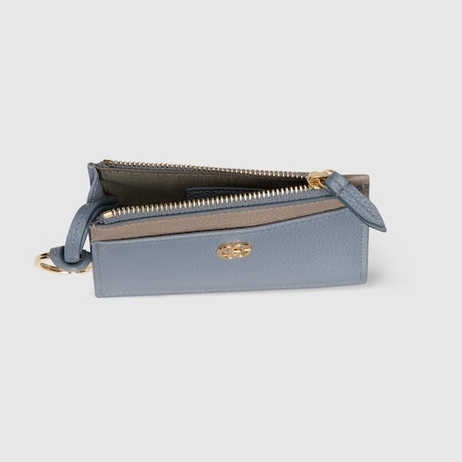 GUCCI（グッチ） レディース ダブルG ジップ キーポーチ【ライトブルー