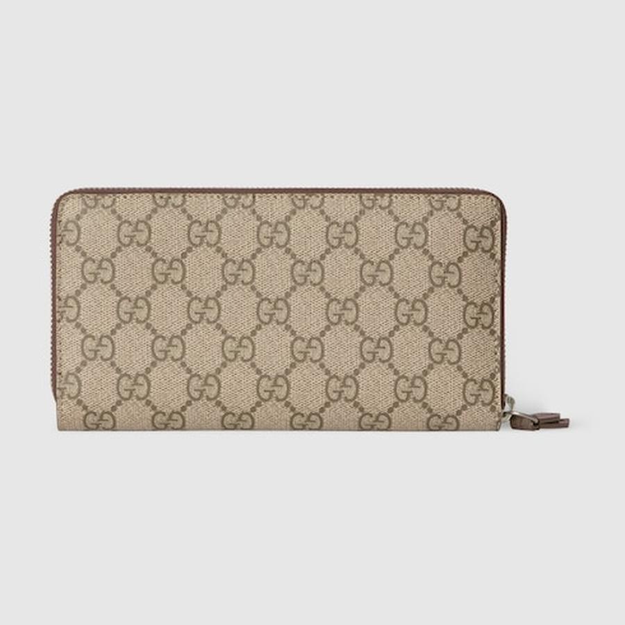 グッチ GUCCI メンズ GG ジップアラウンドウォレット 財布 ブラウン インテリア【ベージュ＆ブラウン GGスプリーム 】【送料無料】【正規品】の画像