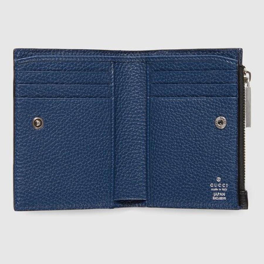 グッチ GUCCI メンズ コインウォレット 財布 ブルー インテリア【ブラック レザー 】【送料無料】【正規品】の画像