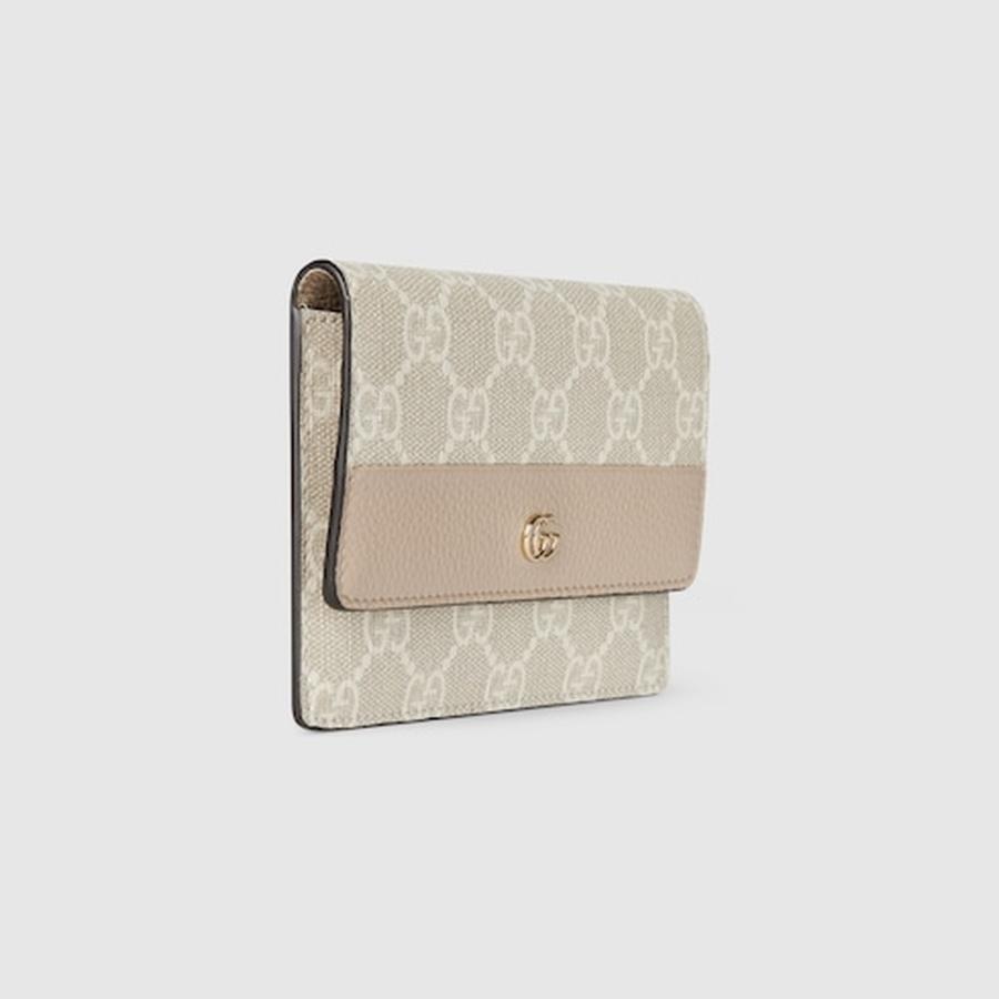 グッチ GUCCI レディース ダブルG ウォレット 財布【ベージュ レザー 】【送料無料】【正規品】の画像