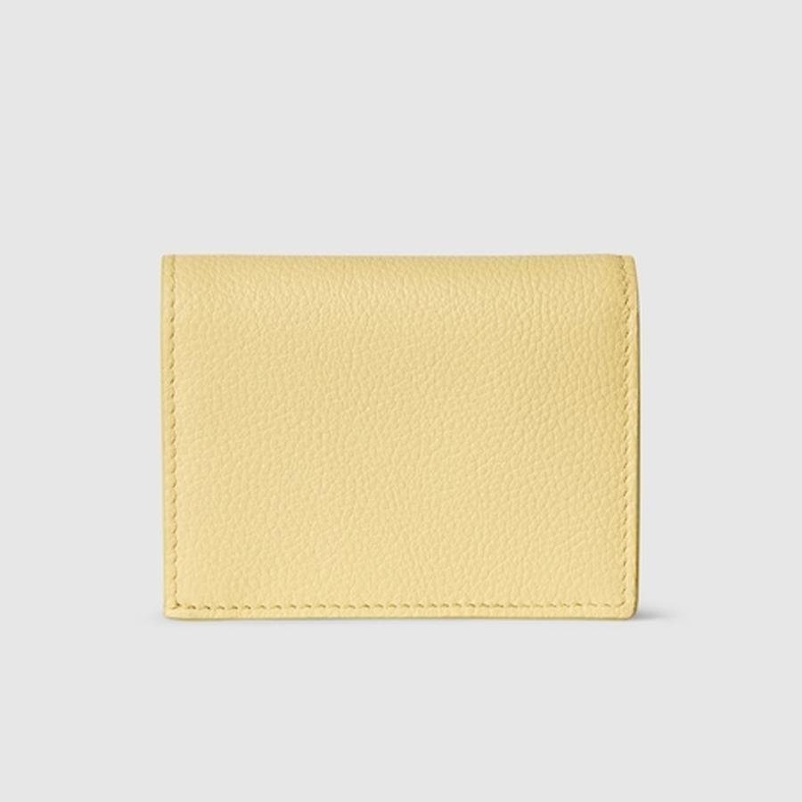 グッチ GUCCI レディース ダブルG スモールウォレット 財布 ブラウン インテリア【ライトイエロー レザー 】【送料無料】【正規品】の画像