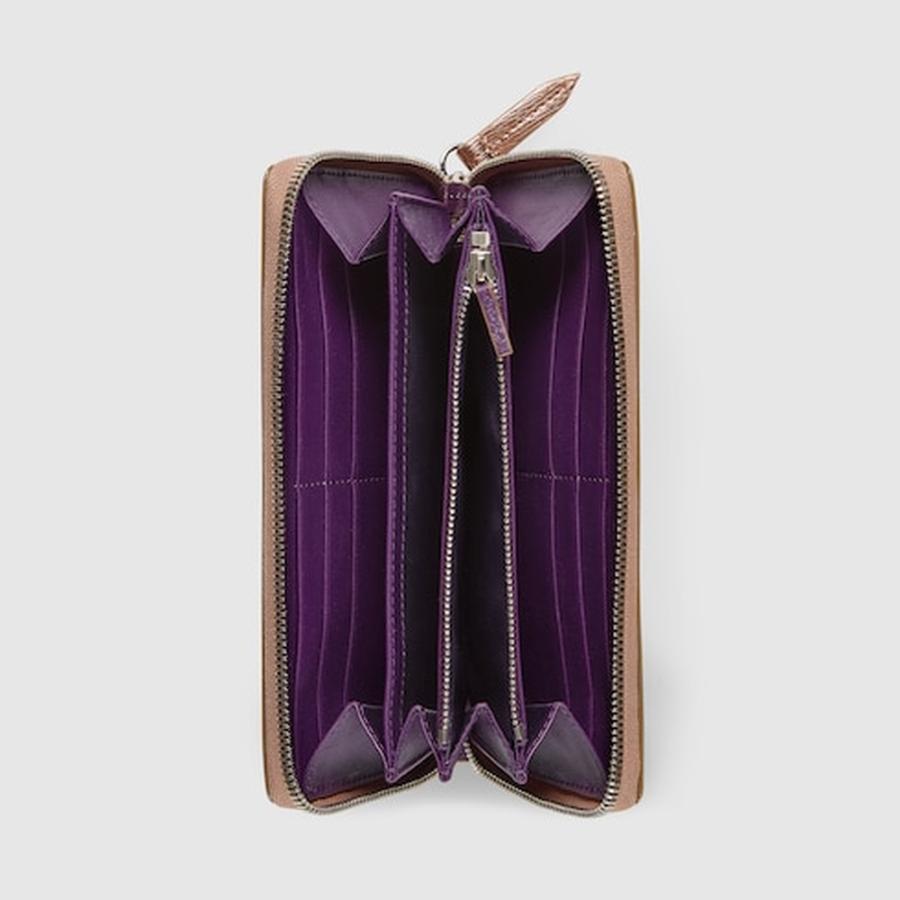 グッチ GUCCI レディース ダブルG バイカラー ジップアラウンドウォレット 財布【ブロンズ パテントレザー 】【送料無料】【正規品】の画像