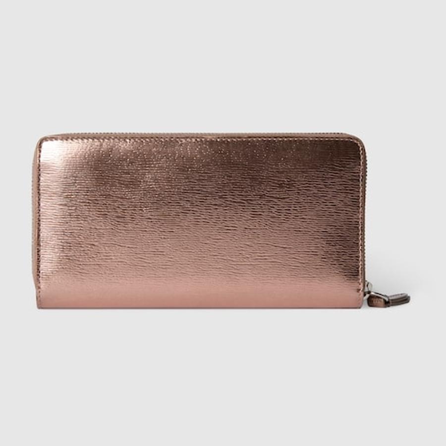 グッチ GUCCI レディース ダブルG バイカラー ジップアラウンドウォレット 財布【ブロンズ パテントレザー 】【送料無料】【正規品】の画像