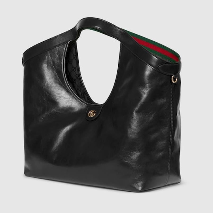 GUCCI レザートートバッグ ハンドバッグ 旅行鞄 ビッグトート ラージトート GUCCI（グッチ） レディース ジリオ ラージ トートバッグ【ブラック