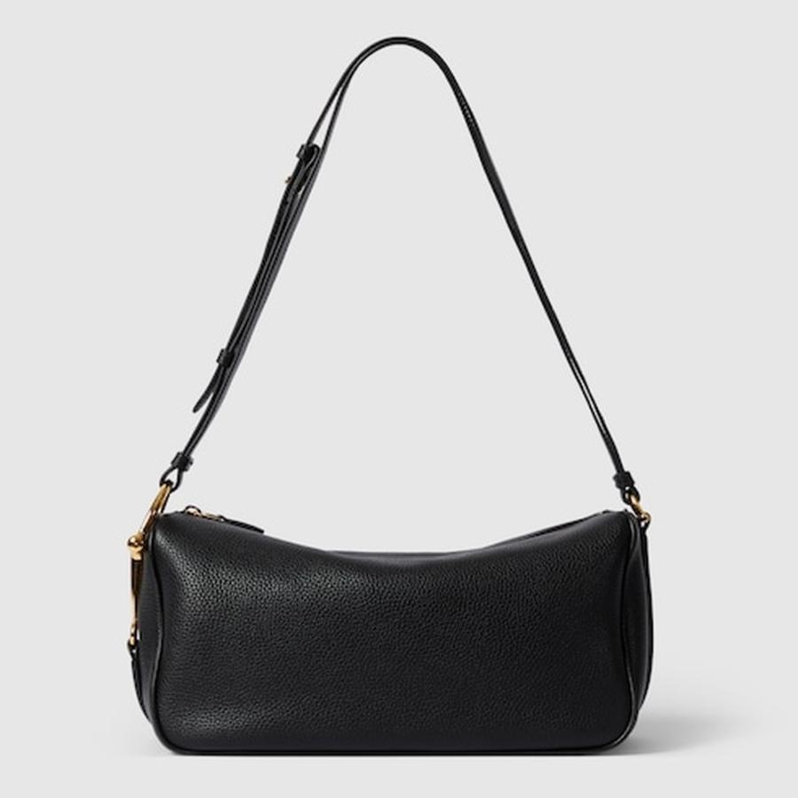 GUCCI　ホースビット　ショルダーバッグ ブラックレザー　1回使用美品 GUCCI（グッチ） レディース ハーフ ホースビット ミディアム