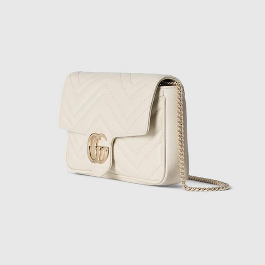 GUCCI GG マーモント　ショルダーバッグ ホワイト　グッチ GUCCI（グッチ） レディース GGマーモント スモール ショルダーバッグ