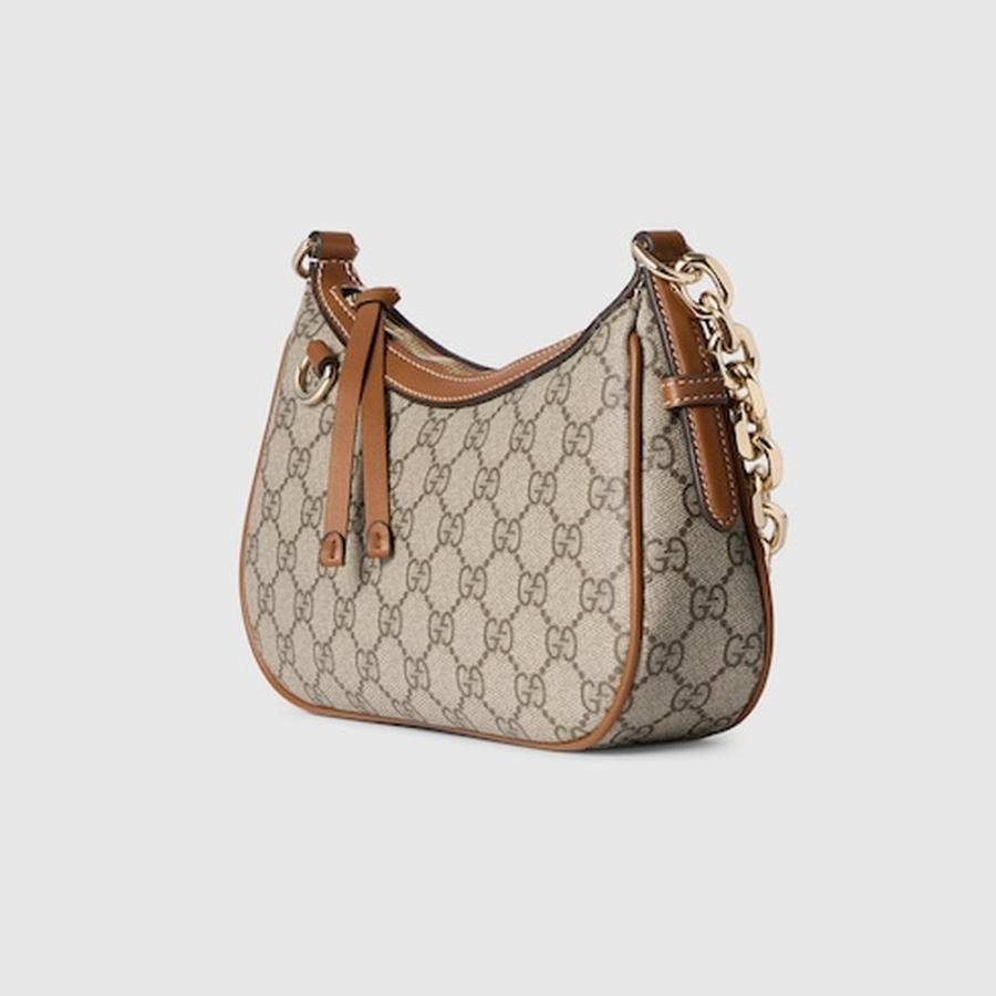 GUCCI ミニショルダーバッグ ベージュ/ブラウン GUCCI（グッチ） レディース GGエンブレム スモール ショルダーバッグ
