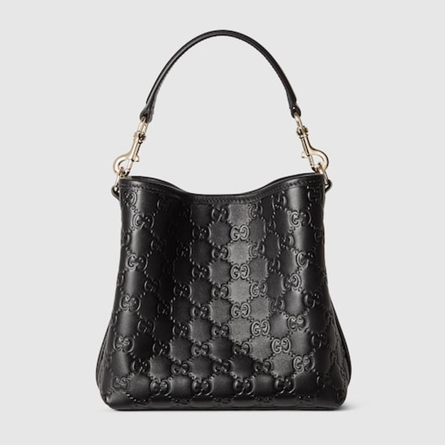 GUCCI（グッチ） レディース GGエンブレム スモール バケットバッグ 