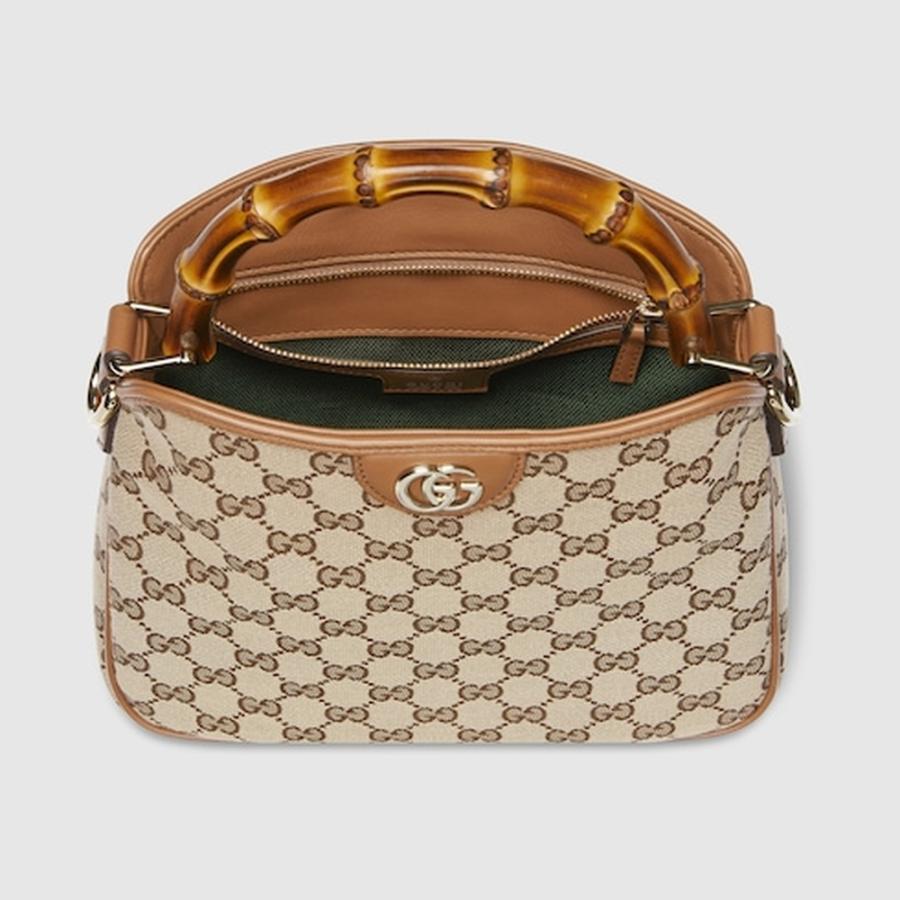 【GUCCI 】ダイアナ　スモール ショルダーバッグ　ライトベージュ グッチ ダイアナ〕スモール ショルダーバッグ ・ベージュ＆ブラウン GG