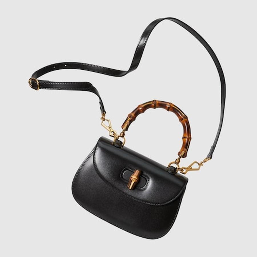 グッチ GUCCI レディース バンブー 1947 スモールバッグ【ブラック レザー 】【送料無料】【正規品】の画像