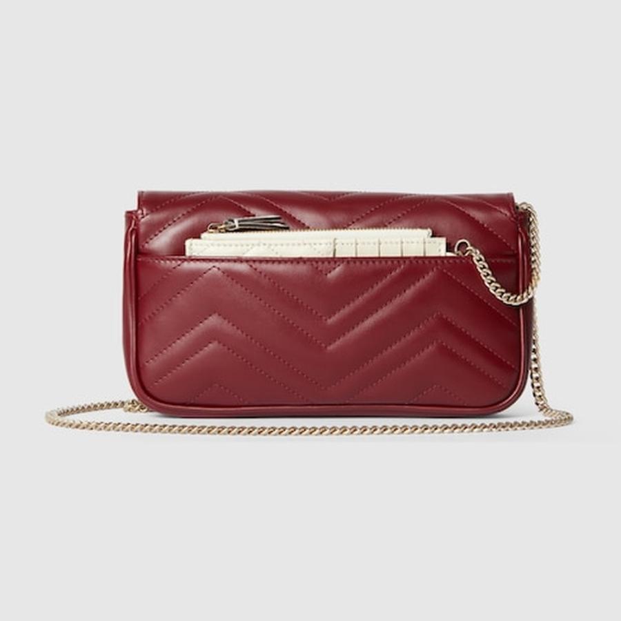 GUCCI グッチ　マーモント　スモールショルダー バッグ　レッド値下げ GUCCI（グッチ） レディース GGマーモント スモール ショルダーバッグ