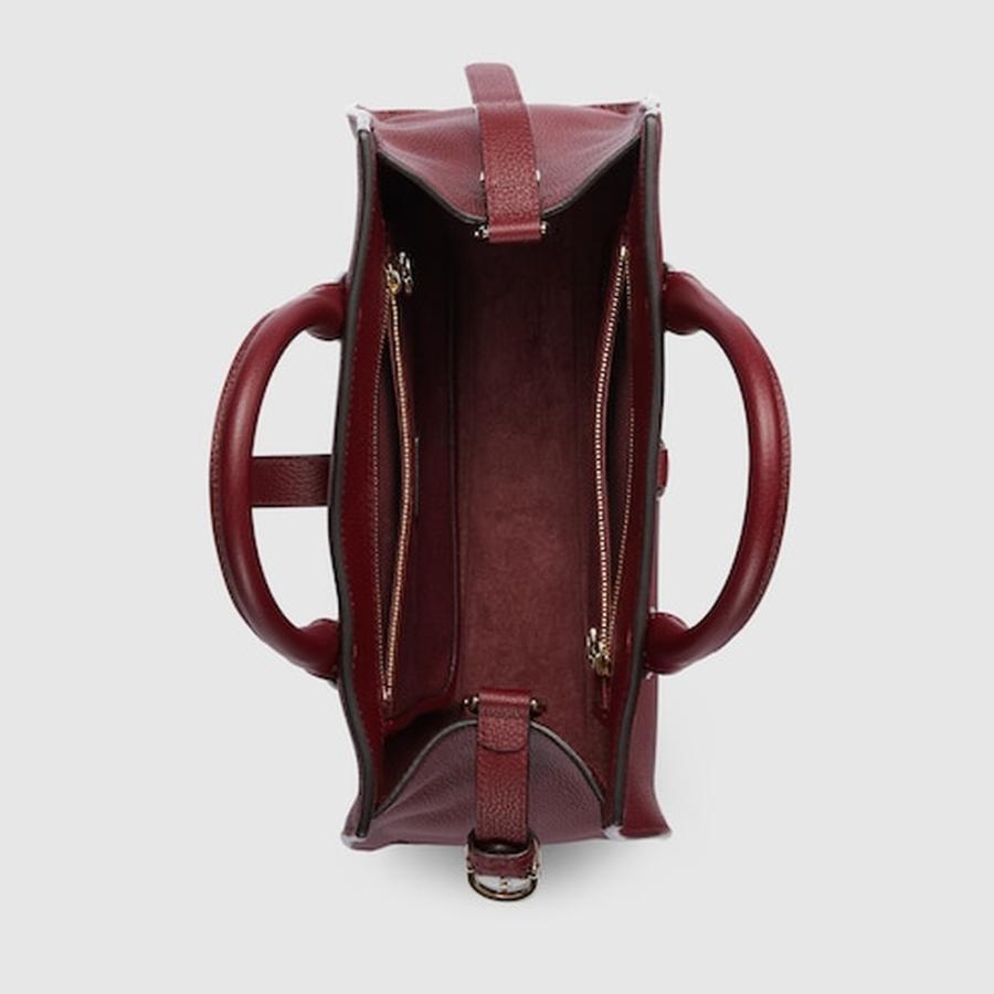 グッチ GUCCI レディース フック クロージャー付き ミディアム トートバッグ【グッチ ロッソ アンコーラ（深い赤）レザー 】【送料無料】【正規品】の画像