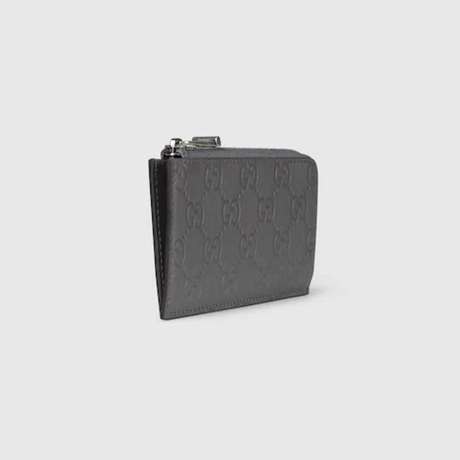 グッチ GUCCI メンズ GGエンブレム カードケース【グレー GGレザー 】【送料無料】【正規品】の画像