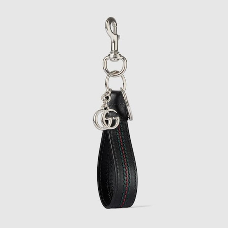 グッチ GUCCI メンズ ウェブ ストライプ ディテール付き ダブルG キーチェーン【  - 】【送料無料】【正規品】の画像