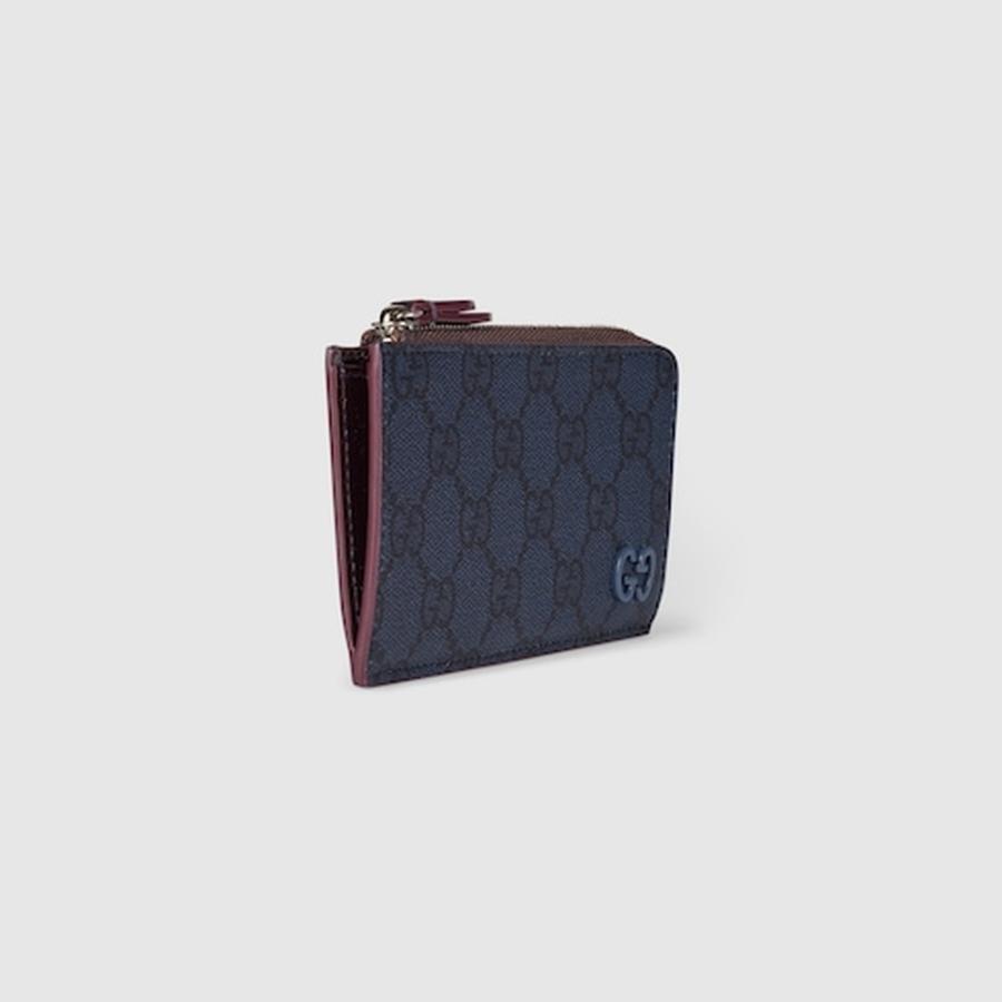 GUCCI（グッチ） メンズ GG ジップカードケース ボルドー トリム