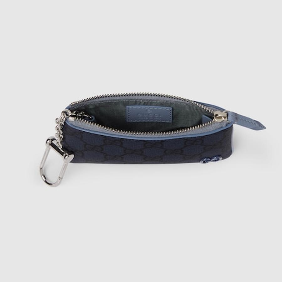 グッチ GUCCI メンズ キーポーチ ダスティブルー トリム【ダークブルー GGスプリーム 】【送料無料】【正規品】の画像