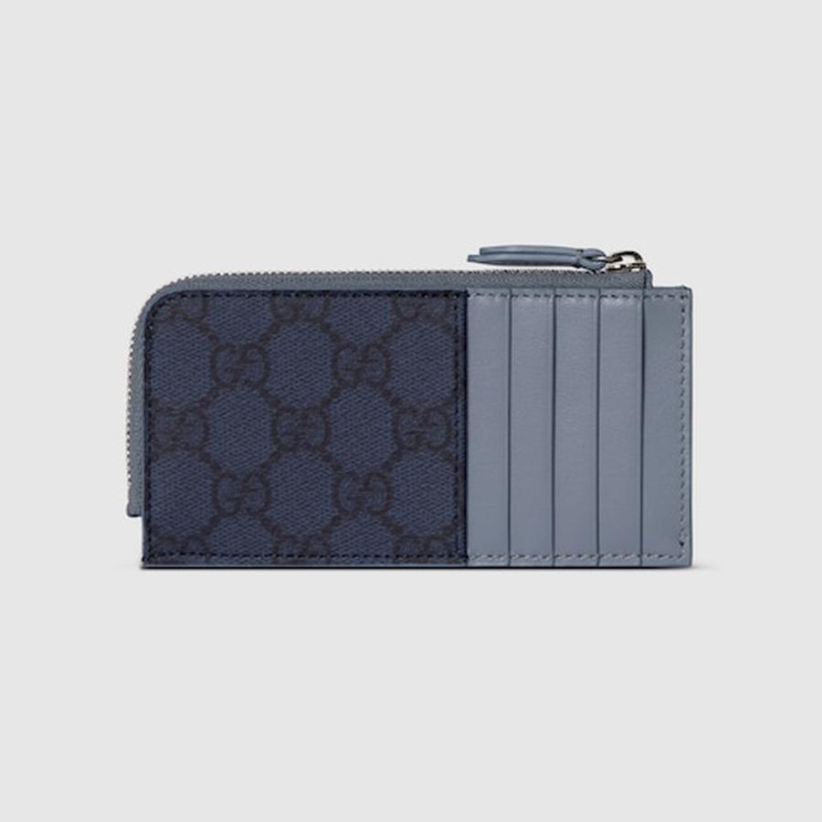 グッチ GUCCI メンズ GG ジップカードケース ダスティブルー トリム【ダークブルー GGスプリーム 】【送料無料】【正規品】の画像